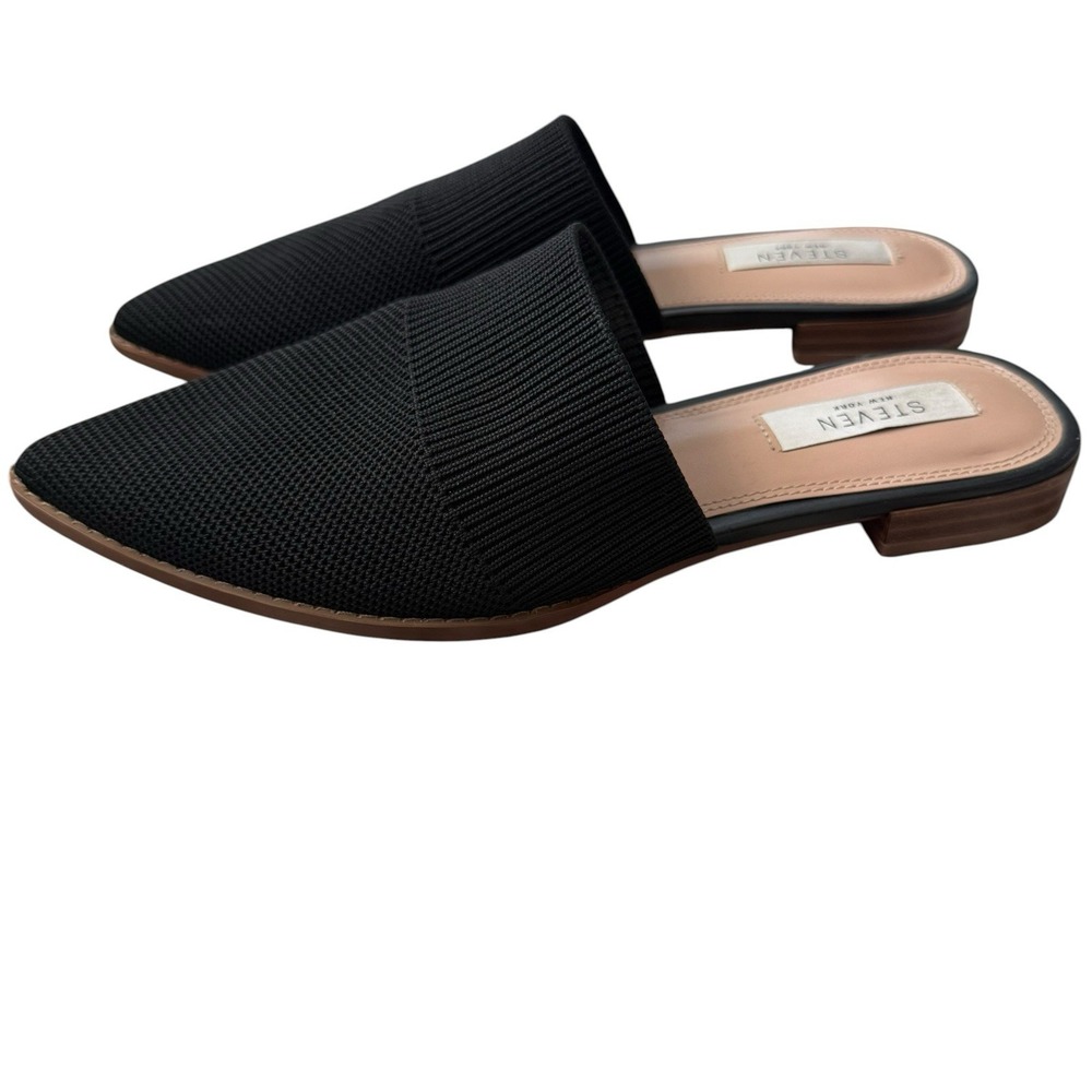 STEVEN New York Valdez Knit Black Mule Slip-On Women's Size 8